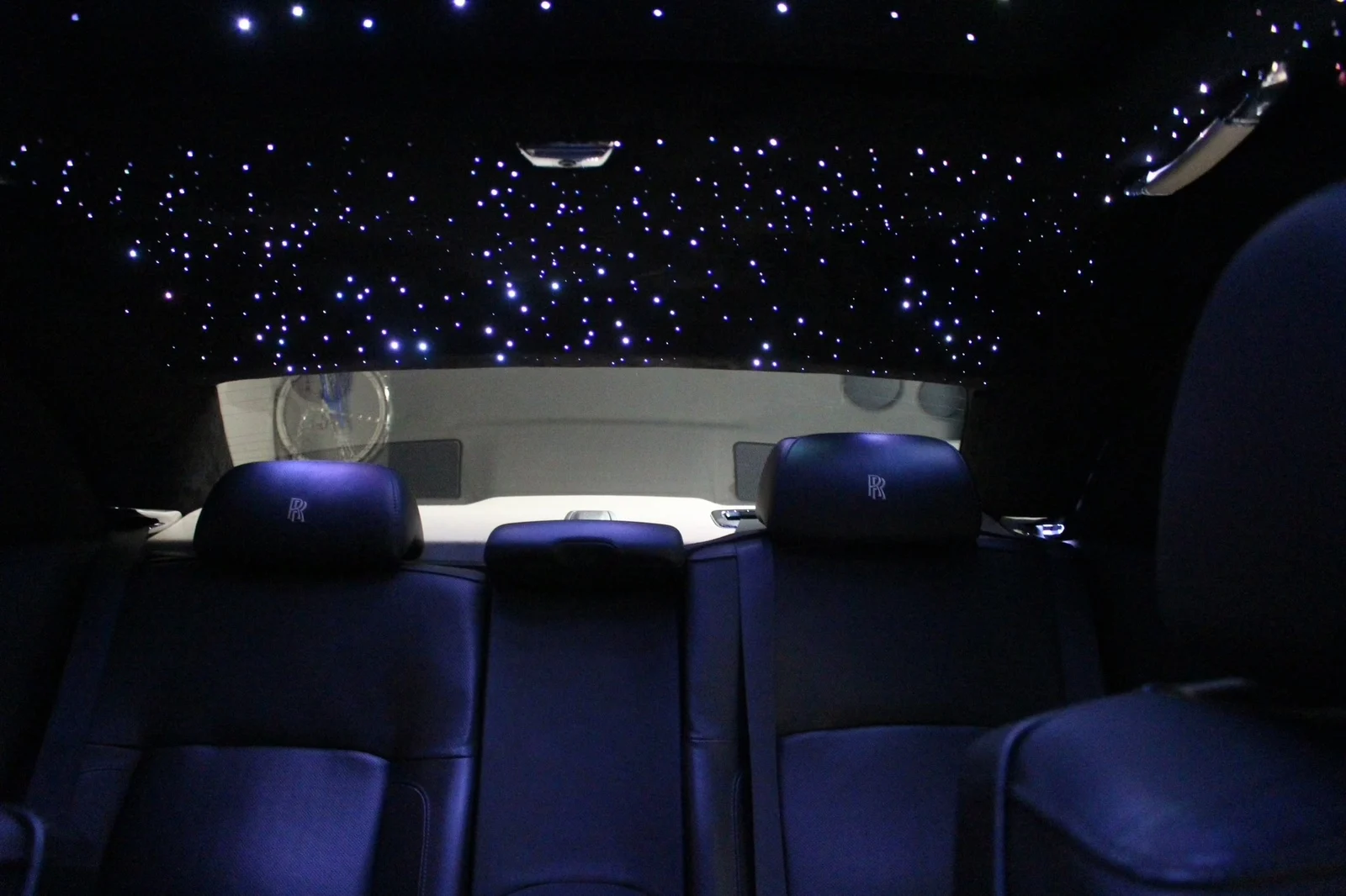 Rolls-Royce Ghost interior with an illuminated custom starlight headliner